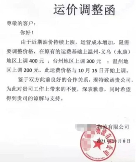 物流運價調(diào)整