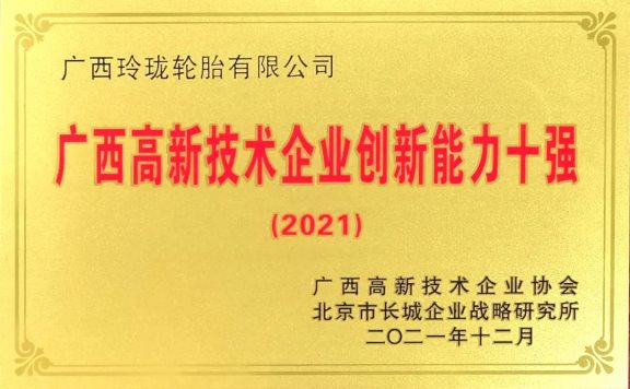 “2021年廣西創新能力十強” “2021年廣西創新能力十強”