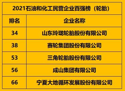 5家輪胎企業，上榜百強榜！