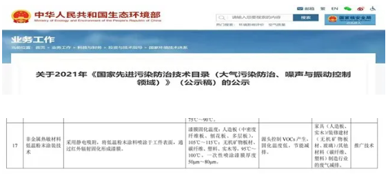 《國家先進污染防治技術目錄(大氣污染防治、噪聲與振動控制領域)》