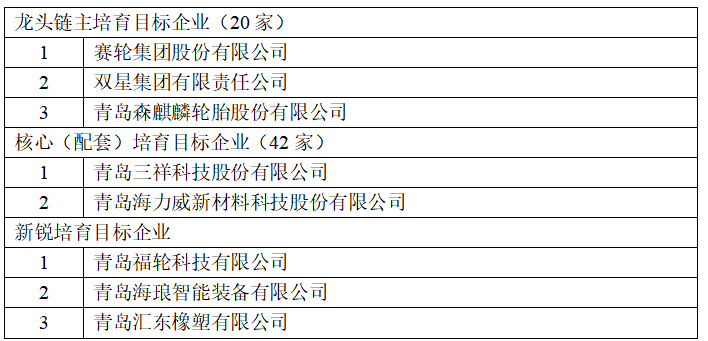 賽輪、雙星、森麒麟,入駐產(chǎn)業(yè)鏈龍頭培育庫! 賽輪、雙星、森麒麟,入駐產(chǎn)業(yè)鏈龍頭培育庫!