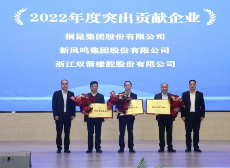 據悉，雙箭股份憑借在過去一年中的卓越表現，榮獲了“2022年度突出貢獻企業(yè)”和“2022年度科技人才先進企業(yè)”兩項殊榮，表彰了企業(yè)在技術創(chuàng)新和經濟發(fā)展方面的杰出貢獻。