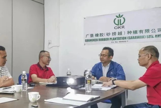 楊福云代表廣墾橡膠集團黨委對一直堅守在海外崗位上的工作人員表示慰問，并充分肯定了他們為廣墾海外事業發展所取得的成績。他要求各單位對存在的問題進行系統研究分析，為順利推進工作創造基礎和條件。