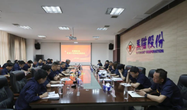 黑貓股份召開了基層黨建工作部署推進會，旨在進一步強化黨對公司及各單位發展的引領作用。黑貓股份黨委副書記、董事長、總經理魏明以及黨政領導班子成員出席了會議，會議由公司黨委專職副書記周芝凝主持。