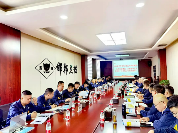 在邯鄲黑貓公司的調研會上，盛旺喜明確了現場管理的數字化改革進程，并要求標準化工作流程，以提高工作效率。他強調員工應積極參與現場維護，提高員工的歸屬感和責任感。此外，他強調要堅決杜絕“八大浪費”，以使生產過程更加科學規范。