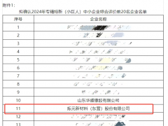 爍元新材榮登優質中小企業榜單